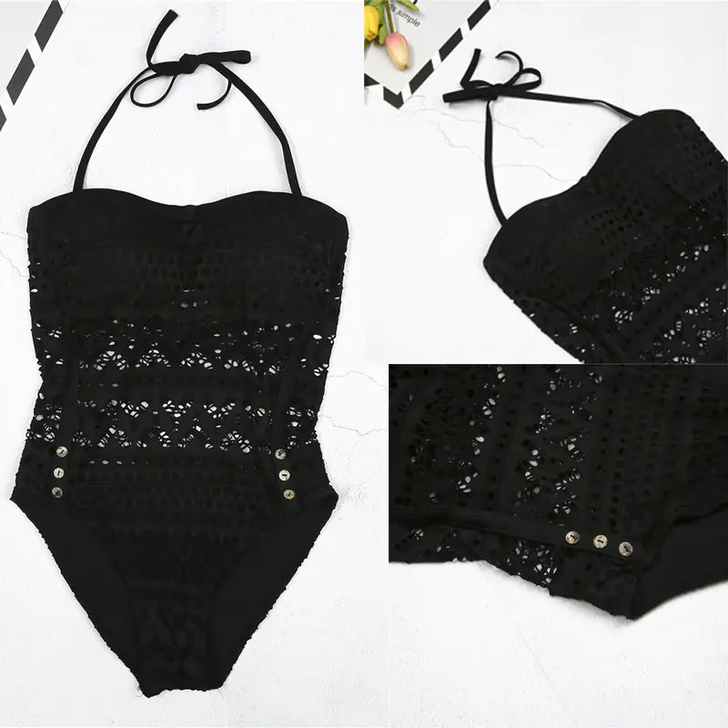 Maillot de bain une pièce en dentelle