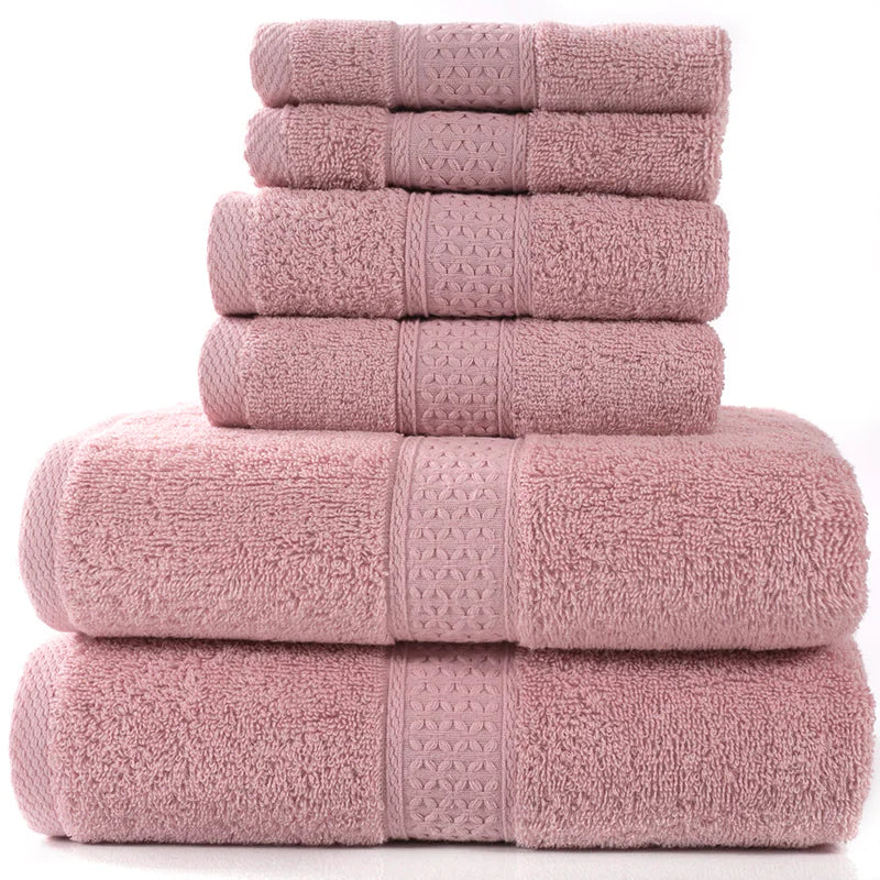 Ensemble de 6 serviettes de bain absorbantes en coton simple