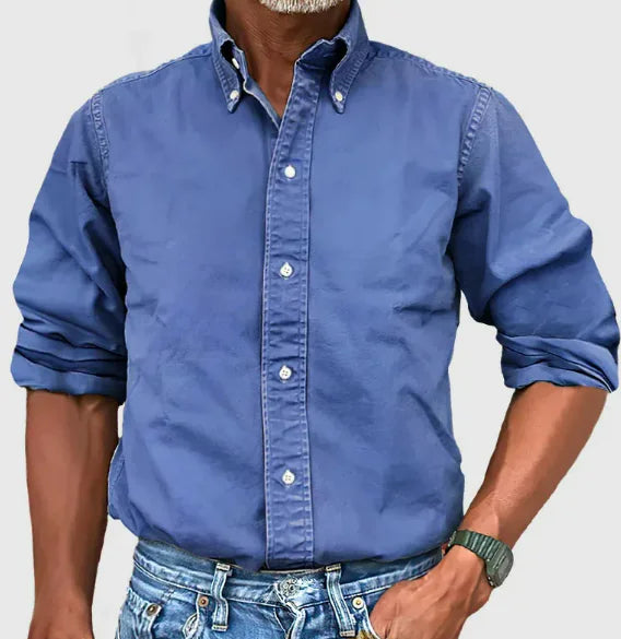 Chemise à manches longues et revers pour homme