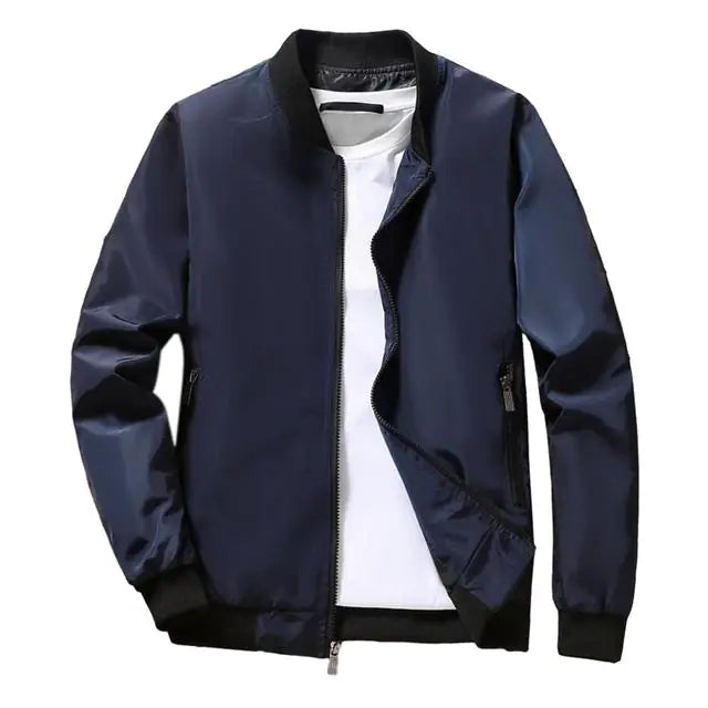 Veste de baseball zippée à col montant et poches pour homme