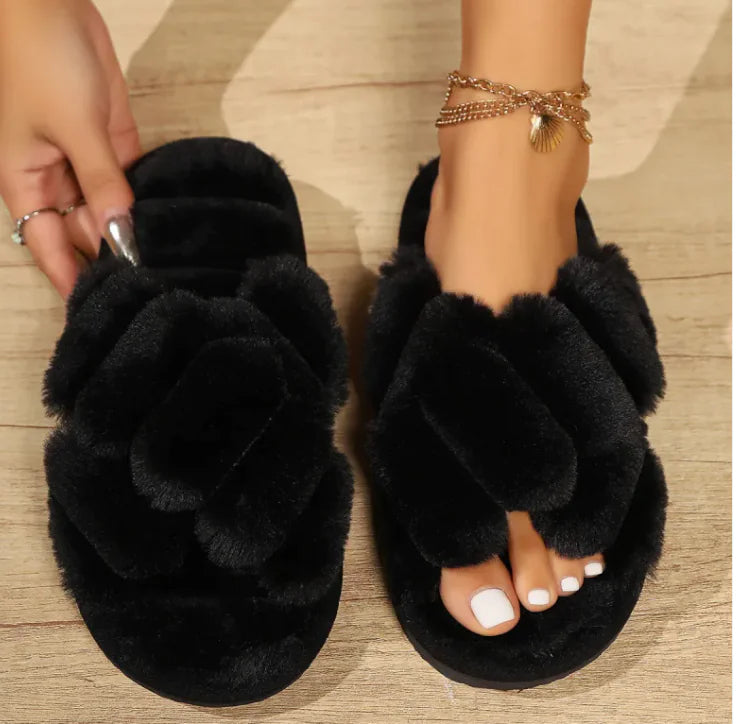 Chaussons antidérapants Fluffy Comfort pour femmes