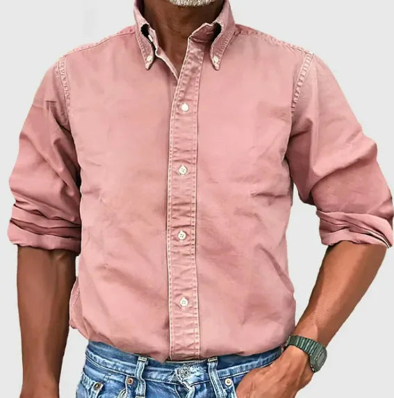 Chemise à manches longues et revers pour homme