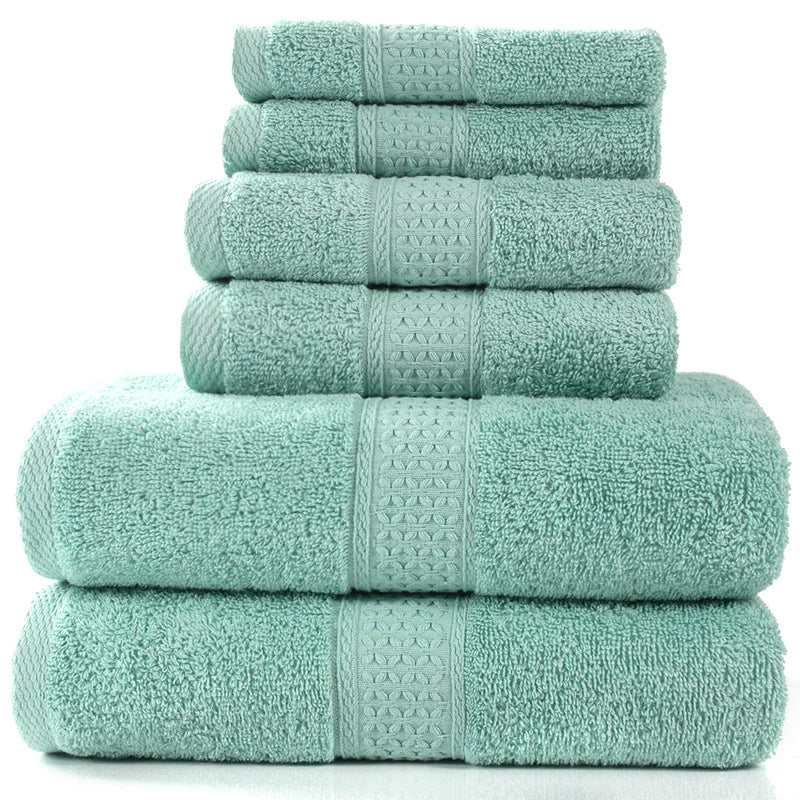 Ensemble de 6 serviettes de bain absorbantes en coton simple