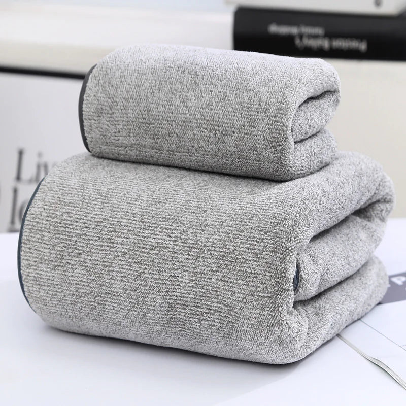 Ensemble de serviettes de bain en fibre de charbon de bambou et molleton corail