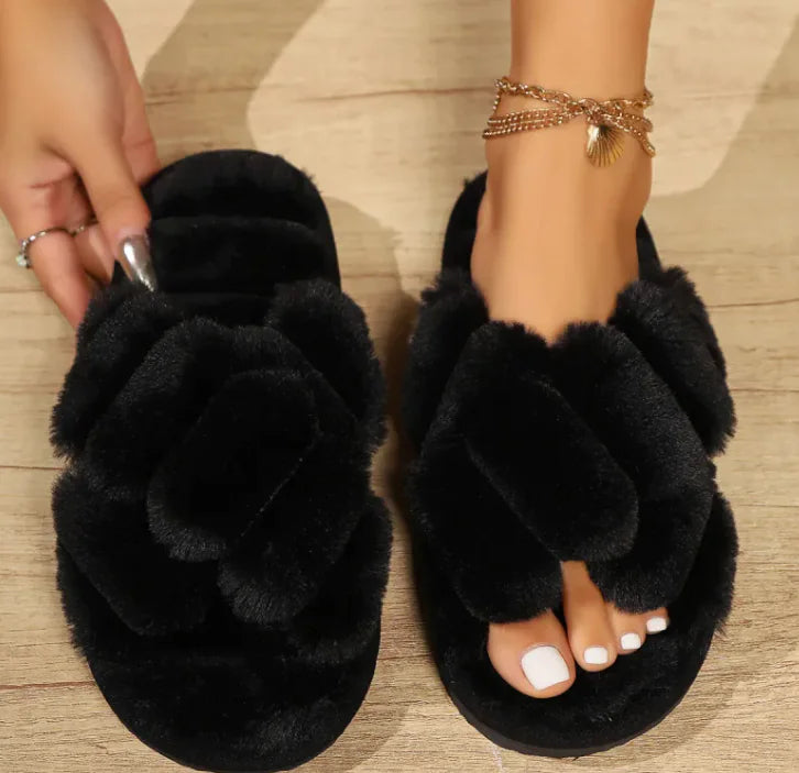 Chaussons antidérapants Fluffy Comfort pour femmes